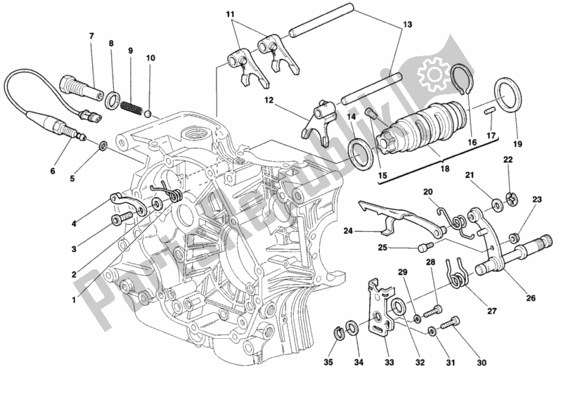 Todas las partes para Mecanismo De Cambio De Marcha de Ducati Supersport 900 SS USA 1998